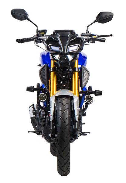 Moto urbana MT 200 posición frontal