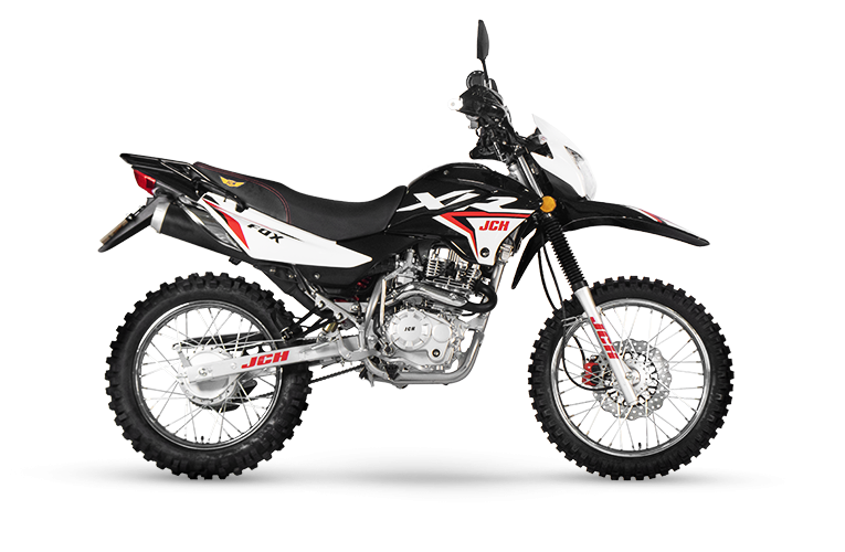 Moto Todo Terreno Fox 200 de color negro con rojo