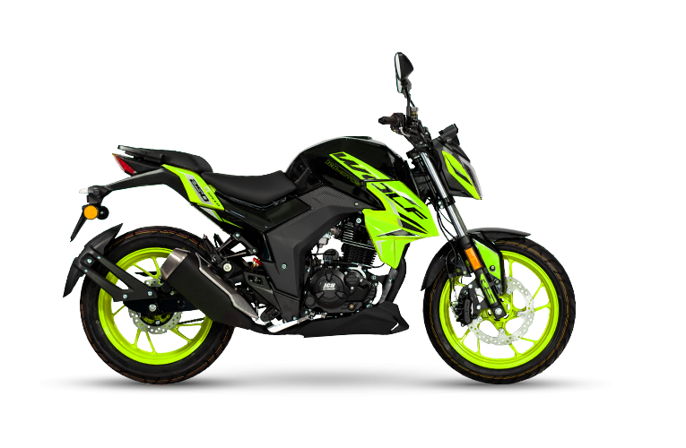 Moto pistera WOLF 250 de color verde