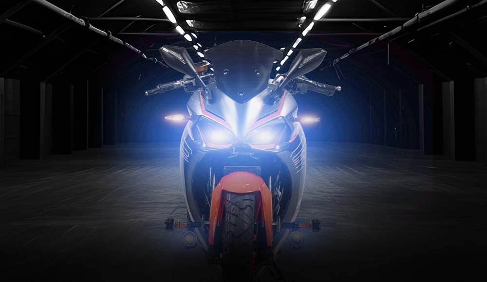 diseño exclusivo de la parte frontal de la Moto Pistera SPORT 300