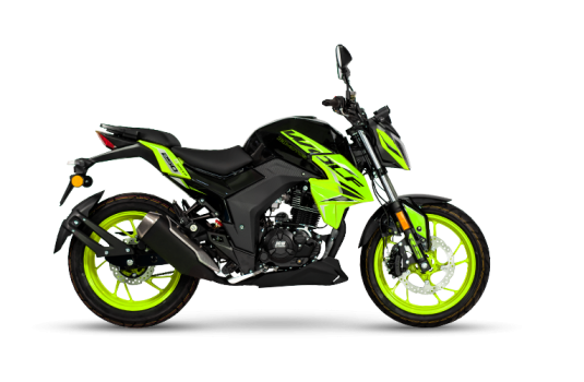 Moto pistera WOLF 250 de color verde